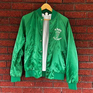 Satin Green Vintage Jacket Size Small